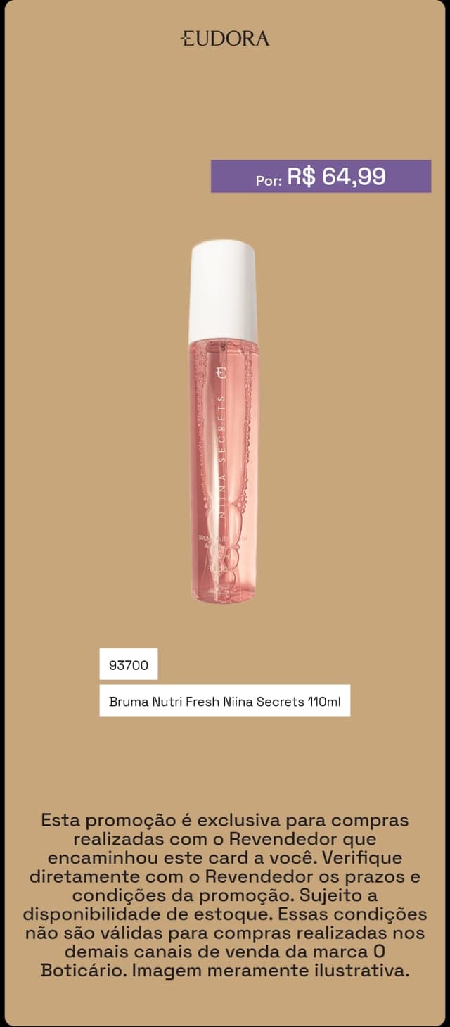 foto Hidratantes Bruma Nutri Fresh Nina Secrets